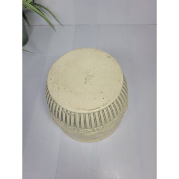 Antique Weller Pottery Fairfield Jardiniere Cherubs Ivory w Green Planter - Picture 4 of 5